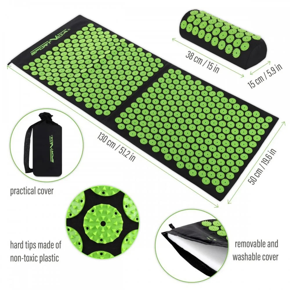 130*50*2.5CM Lotus Flower Sponge Acupressure Mat Set for Yoga Acupoint Massage Matting